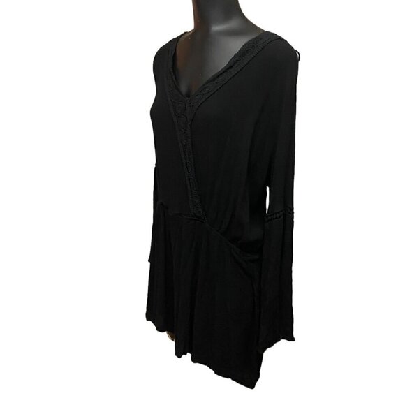 Ambiance Boho Crinkle Gauze Romper in Black - Picture 3 of 8